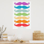 Mustache Rainbow Poster (Küche)
