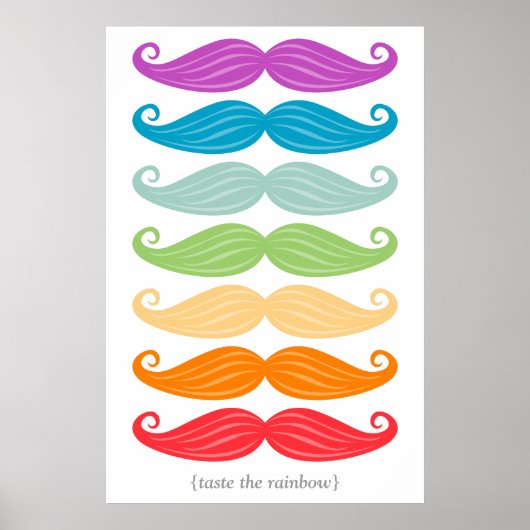 Mustache Rainbow Poster (Vorne)