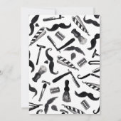 Mustache Razor Shaver Wasserfarbenmuster Einladung (Rückseite)