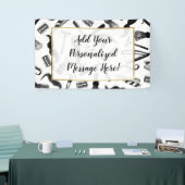 Mustache Razor Shaver Watercolor Barber Pattern Banner (Messeveranstaltung)