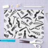 Mustache Razor Shaver Watercolor Barber Pattern Seidenpapier (Handwerk)