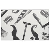 Mustache Razor Shaver Watercolor Barber Pattern Stoff (Fat Quarter (45,7 x 55,9 cm))