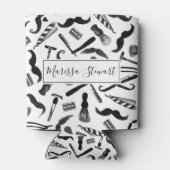 Mustache Razor Shaver Watercolor Frischmuster Dosenkühler (Rückseite)