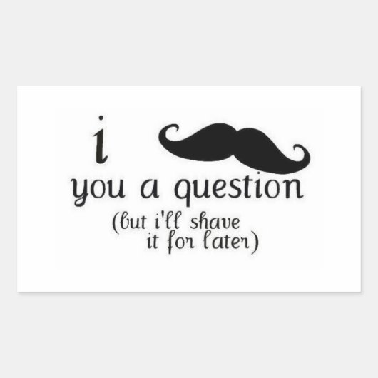 Mustache Rechteckiger Aufkleber (Vorderseite)