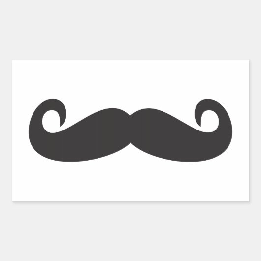 Mustache Rechteckiger Aufkleber (Vorderseite)