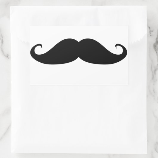 Mustache Rechteckiger Aufkleber (Tasche)