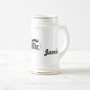 Mustache Retro Vintager Hipster Geschenke Bierglas