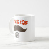 MUSTACHE RIDES 25 CENTS KAFFEETASSE (Vorderseite Links)