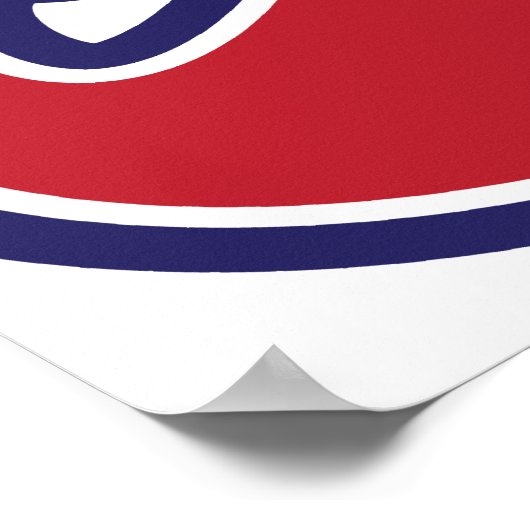 Mustache - Rot, Weiß und Blau Poster (Ecke)