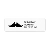 Mustache Rücksendeadressen-Aufklebers Funny Mustac