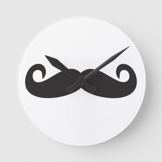Mustache Runde Wanduhr (Vorderseite)