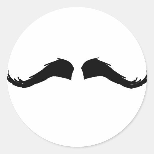 Mustache Runder Aufkleber (Vorderseite)