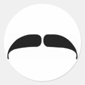 Mustache Runder Aufkleber (Vorderseite)