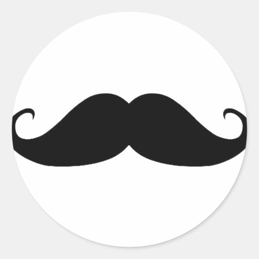 Mustache Runder Aufkleber (Vorderseite)