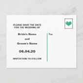 Mustache Save the Date Ankündigungspostkarte (Rückseite)