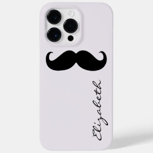 Mustache Schlicht Silver Background Case-Mate iPhone 14 Pro Max Hülle