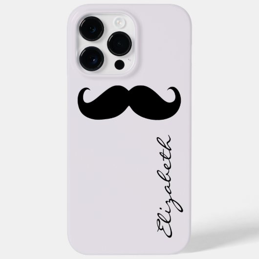 Mustache Schlicht Silver Background Case-Mate iPhone Hülle (Rückseite)