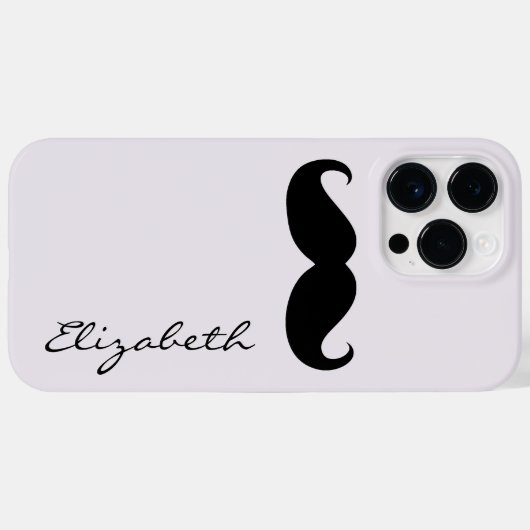 Mustache Schlicht Silver Background Case-Mate iPhone Hülle (Rückseite (Horizontal))