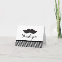 Mustache Schwarz & Weiß Streifen Vielen Dank Faltk