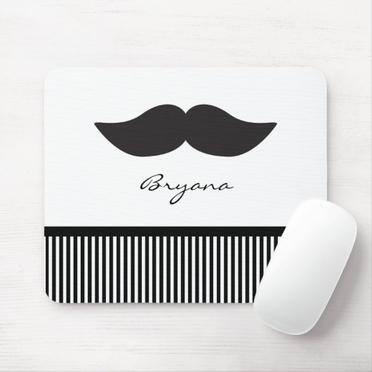 Mustache Schwarz-weiß Strick Computer Mouse Pad Mousepad (Mit Mouse)