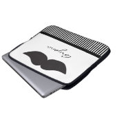 Mustache Schwarz-weiß Stripes Laptop Sleeve Case (Vorne Knopf)