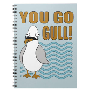 Mustache Seagull You Go Gull Notizblock