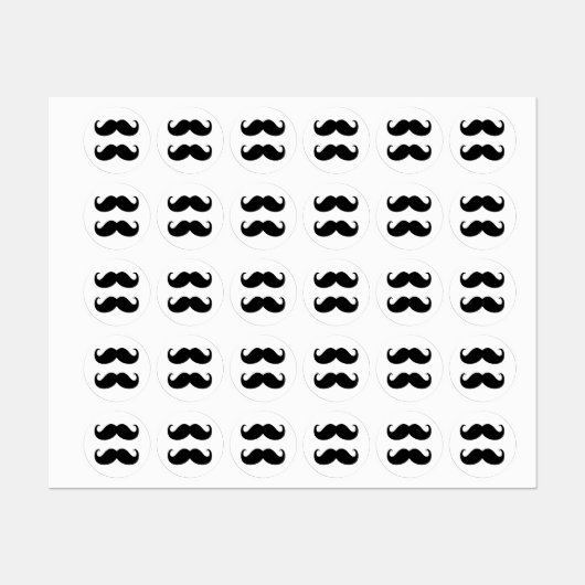 Mustache-Set Etiketten (Blatt)