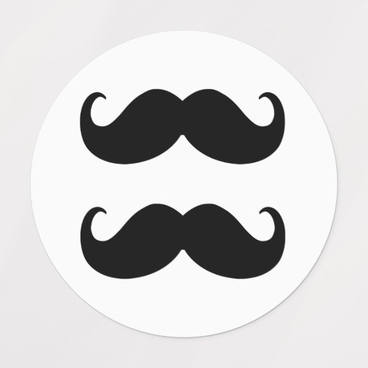 Mustache-Set Etiketten (Design 2)