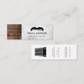 Mustache Shave and Haircut Barber | Holzschnitt Mini Visitenkarte (Vorne/Hinten)