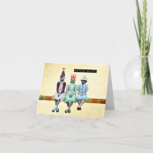 Mustache Society Vintage Image Notecard Karte