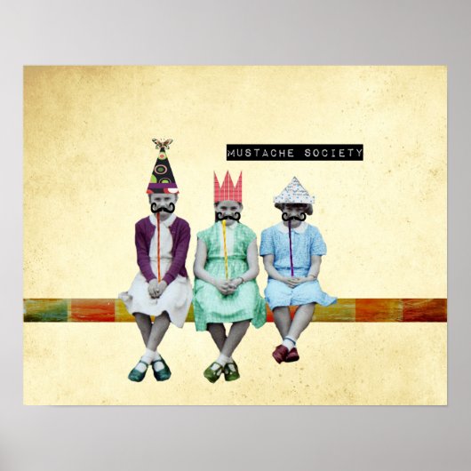 Mustache Society Vintage Image Poster (Vorne)