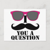 Mustache Spaß mit rosa Sonnenbrille Postkarte (Vorderseite)