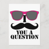 Mustache Spaß mit rosa Sonnenbrille Postkarte (Vorderseite)