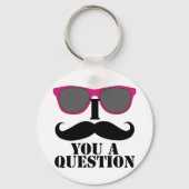 Mustache Spaß mit rosa Sonnenbrille Schlüsselanhänger (Vorderseite)
