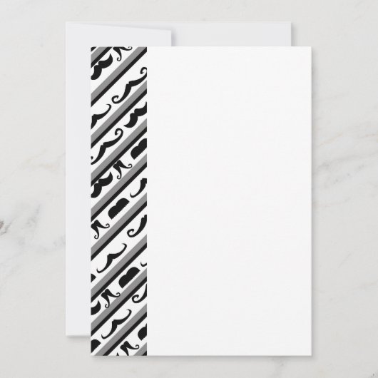 Mustache Stripes Einladung (Vorderseite)