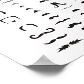 Mustache Styles Chart Poster Funny Gift (Ecke)