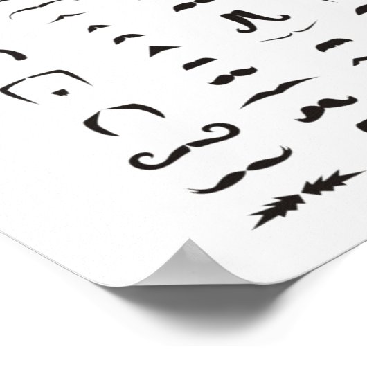 Mustache Styles Chart Poster Funny Gift (Ecke)