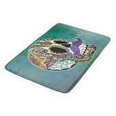 Mustache Sugar Skull Bath Mat Badematte (Schrägansicht)
