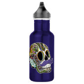 Mustache Sugar Skull (Farbe) Liberty Flasche Trinkflasche (Rechts)