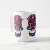 Mustache Sugar Skulls Kaffeetasse (Vorderseite Links)