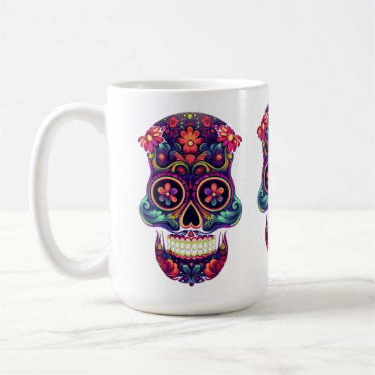 Mustache Sugar Skulls Kaffeetasse (Links)