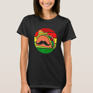 Mustache Taco Sombrero Cinco De Mayo Sunset T-Shirt