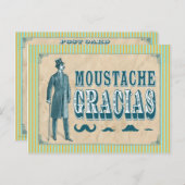 Mustache Thank You Postcard Postkarte (Vorne/Hinten)