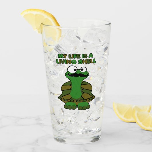 Mustache Turtle Living Muschel Glas (Vorderseite Ice)