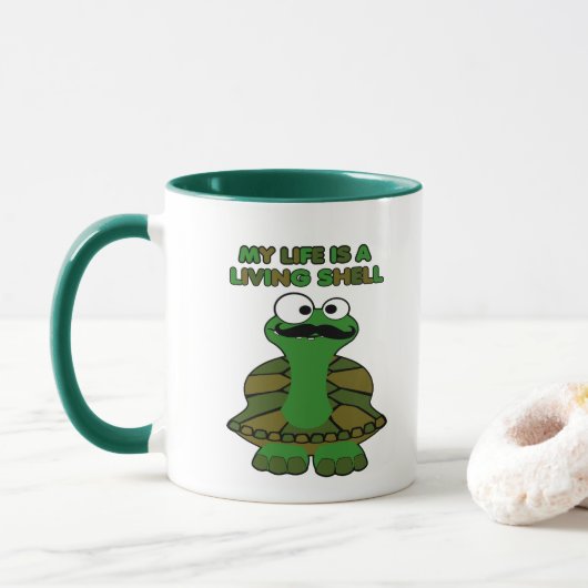 Mustache Turtle Living Muschel Tasse (Mit Donut)