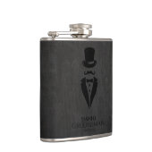 Mustache Tux personalize Trauzeuge Flachmann (Rechts)