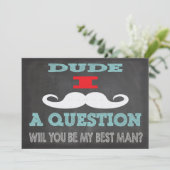 Mustache Typ, wirst du mein Trauzeuge sein? Einladung (Stehend Vorderseite)
