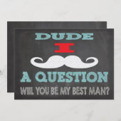 Mustache Typ, wirst du mein Trauzeuge sein? Einladung (Vorne/Hinten)