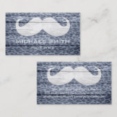 Mustache über Leopard Holztextur #3 Visitenkarte (Vorne/Hinten)