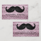 Mustache über Leopard Holztextur #5 Visitenkarte (Vorne/Hinten)